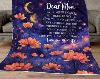 Manta personalizada para mamá, manta floral con letras personalizadas para mamá, regalo para el Día de la Madre, regalo para mamá de hija e hijo, regalo de cumpleaños para mamá