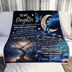 Manta con nombre personalizada para tu hija, manta para mi hija, regalo para hija, cumpleaños de hija, manta con letras de mamá y papá