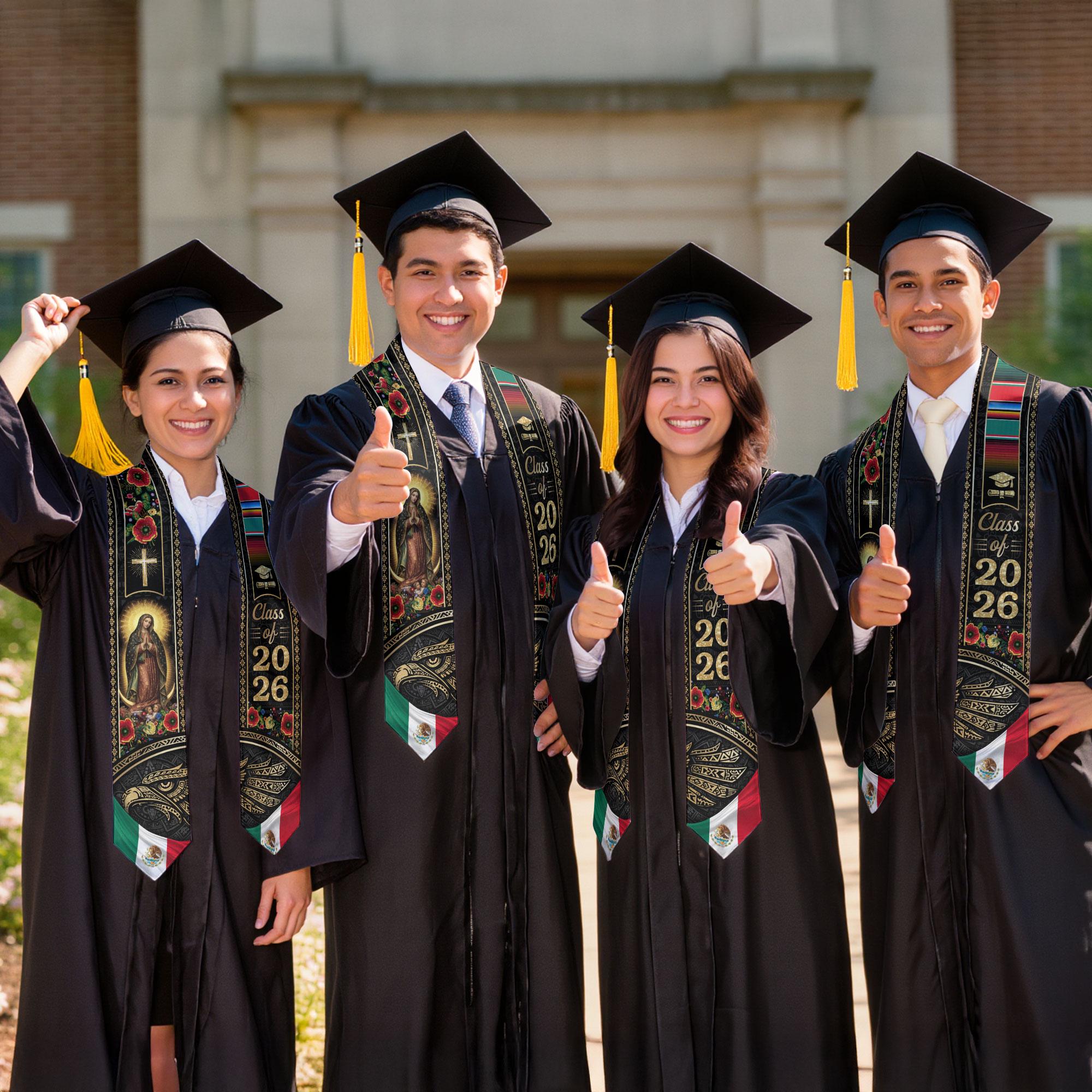 Mexican Graduation Sash, Mexican Flag Grad Sash 2026, Mexican Aztec ...