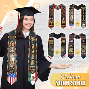 Custom Mexican Graduation Sash, Mexican American Flag Graduation Sash 2025, Mexican Stole, Mexico Graduation Stole 2025, Graduation Gift