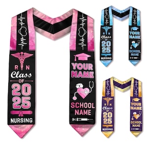 Customized Nursing Stole, RN Stole Nursing Stole Graduation 2025, Nursing Graduation Stole, Nursing Graduation, Nursing Stole Graduate 2025