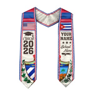 Cuban Graduation Custom Cubans American Flag Graduation Sash 2026, Cubans Graduation ...