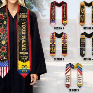 Personalisierte Ecuadorianische Abschluss-Schärpe 2025, Ecuadorian-Abschluss-Stola Custom, Ecuador-Abschluss-Schärpe, Ecuador-Flaggen-Stola