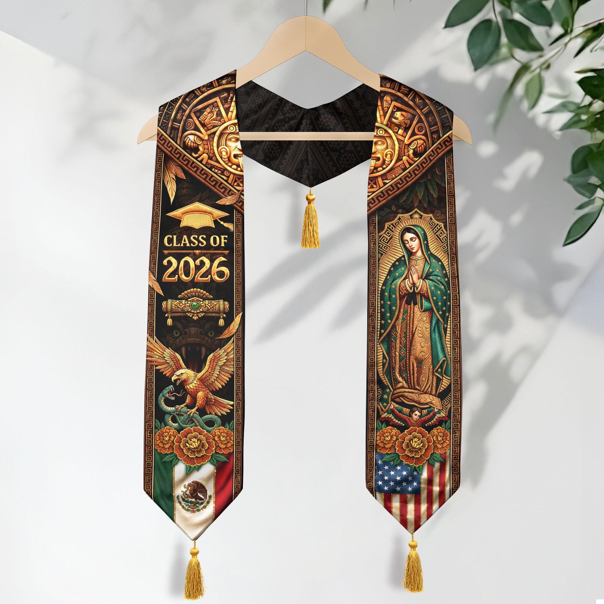 Mexican Graduation Sash, Aztec Pattern Stole Grad, Cultural Mexico ...