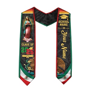 Custom Mexican Graduation Sash, Mexican American Flag Graduation Sash 2025, Mexican Stole, Mexico Graduation Stole 2025, Graduation Gift