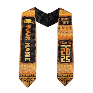 Personalized African Flag Graduation Sash 2025, African Graduation Stole, African Graduation Gifts, Custom Stole Class Of 2025