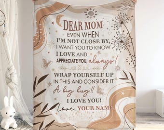 Personalized To My Mom Blanket, Gifts For Mother's Day, Mommy Gift from Daughter and Son, Custom Mom Letter Blankets, Mom's Birthday Gifts