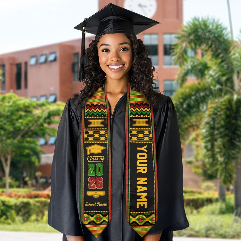 Custom African Sash 2026 With Traditional Kente Pattern, African ...