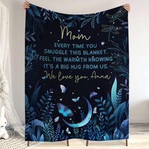Cobertor personalizado para minha mãe, cobertor floral personalizado com letras para a mãe, presente para o dia das mães, presente para a mãe da filha e do filho, presente de aniversário da mãe