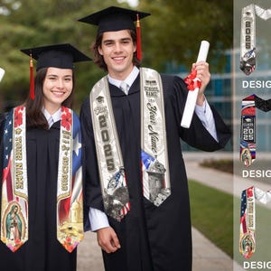 Banda de graduación personalizada con la bandera de Puerto Rico 2025, estola de regalo personalizada para la ceremonia de graduación de Puerto Rico, banda de graduación de Puerto Rico 2025