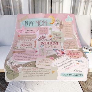 Cobertor personalizado para minha mãe, presente para o dia das mães, presente para a mamãe da filha e do filho, cobertor personalizado com carta para a mãe, presente de aniversário para a mãe