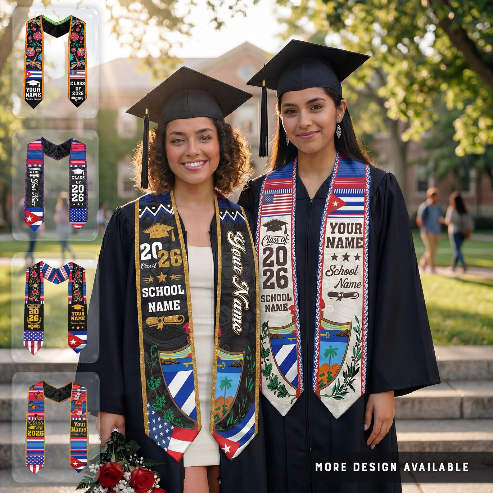 Cuban Graduation Custom Cubans American Flag Graduation Sash 2026, Cubans Graduation ...
