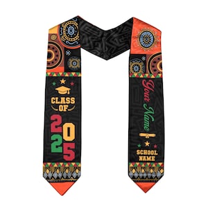Custom African Flag Graduation Sash, African Graduation Sash, African Graduation Stole Class Of 2025, African Graduation Gifts