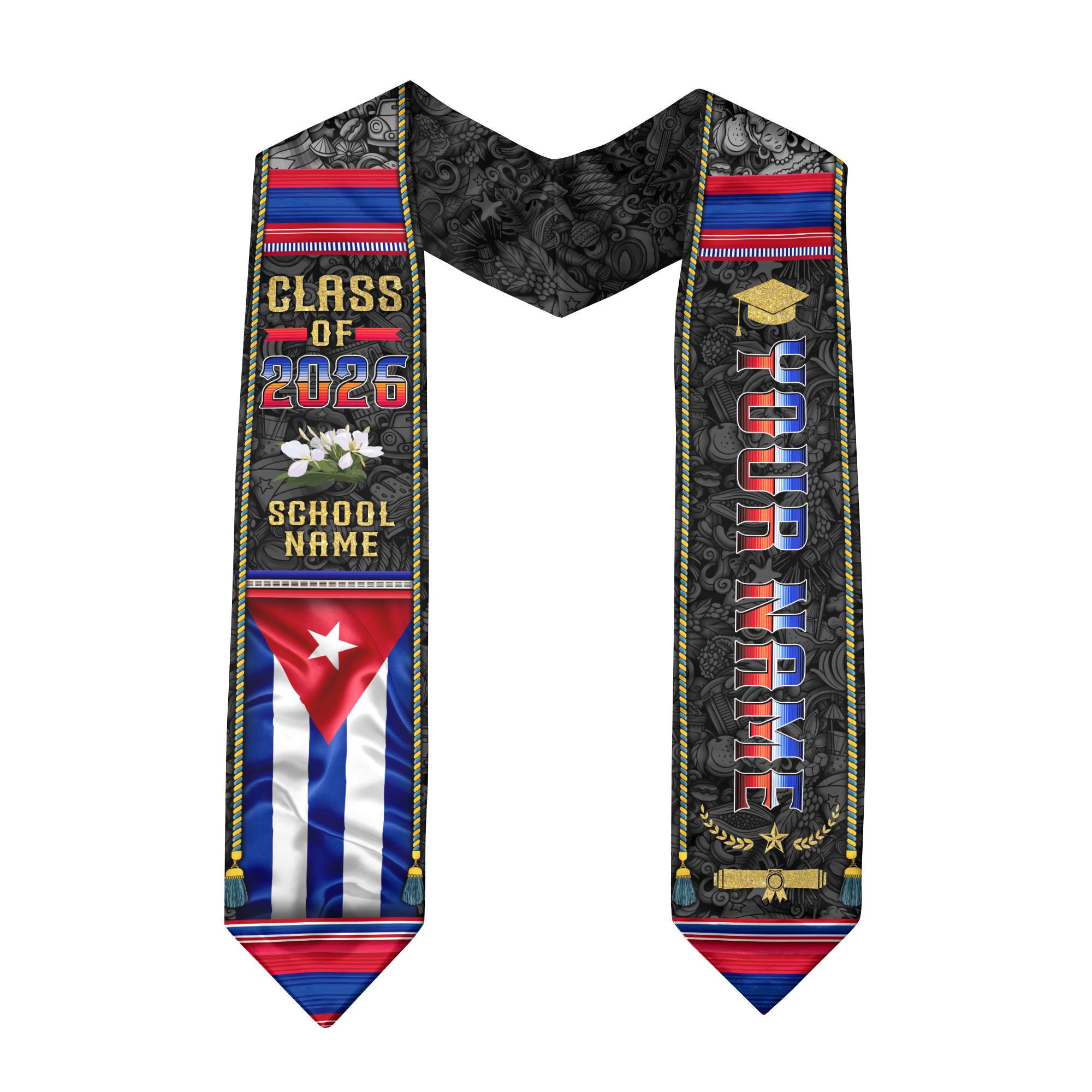 Cuban Graduation Custom Cubans American Flag Graduation Sash 2026, Cubans Graduation ...