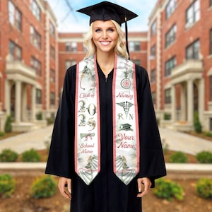 Customized Nursing Stole, RN Stole Nursing Stole Graduation 2025, Nursing Graduation Stole, Nursing Graduation, Nursing Stole Graduate 2025