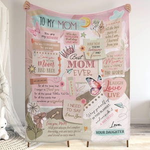 Personalisierte To My Mom Decke, Geschenke zum Muttertag, Mommy Geschenk von Tochter und Sohn, Custom Mom Letter Decken, Mom's Geburtstagsgeschenke Bild 10