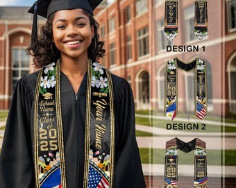 Faixa de formatura filipino-americana personalizada 2025, estola de formatura filipina personalizada, faixa de formatura filipina, estolas com bandeira filipina