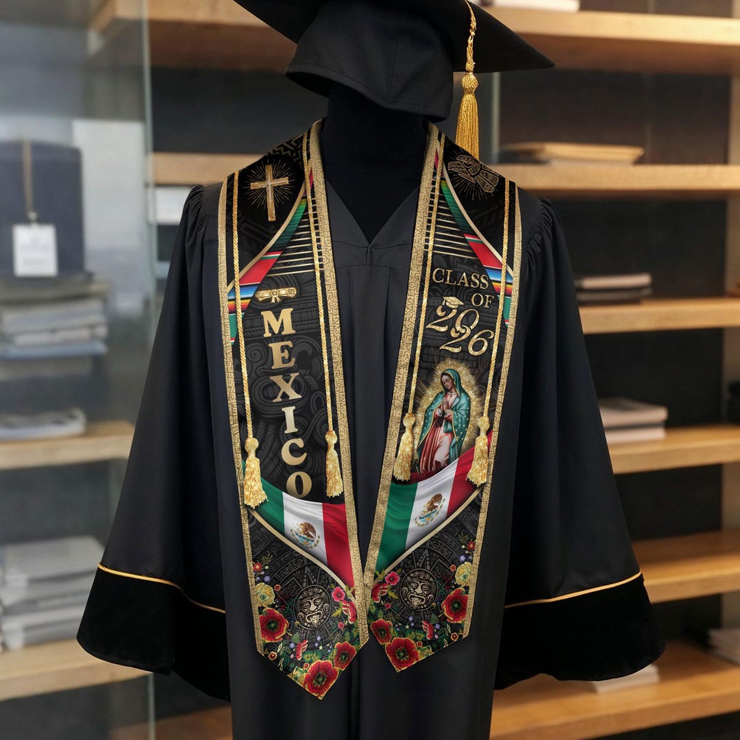 Mexican Graduation Sash, Mexican Flag Grad Sash 2026, Mexican Aztec ...