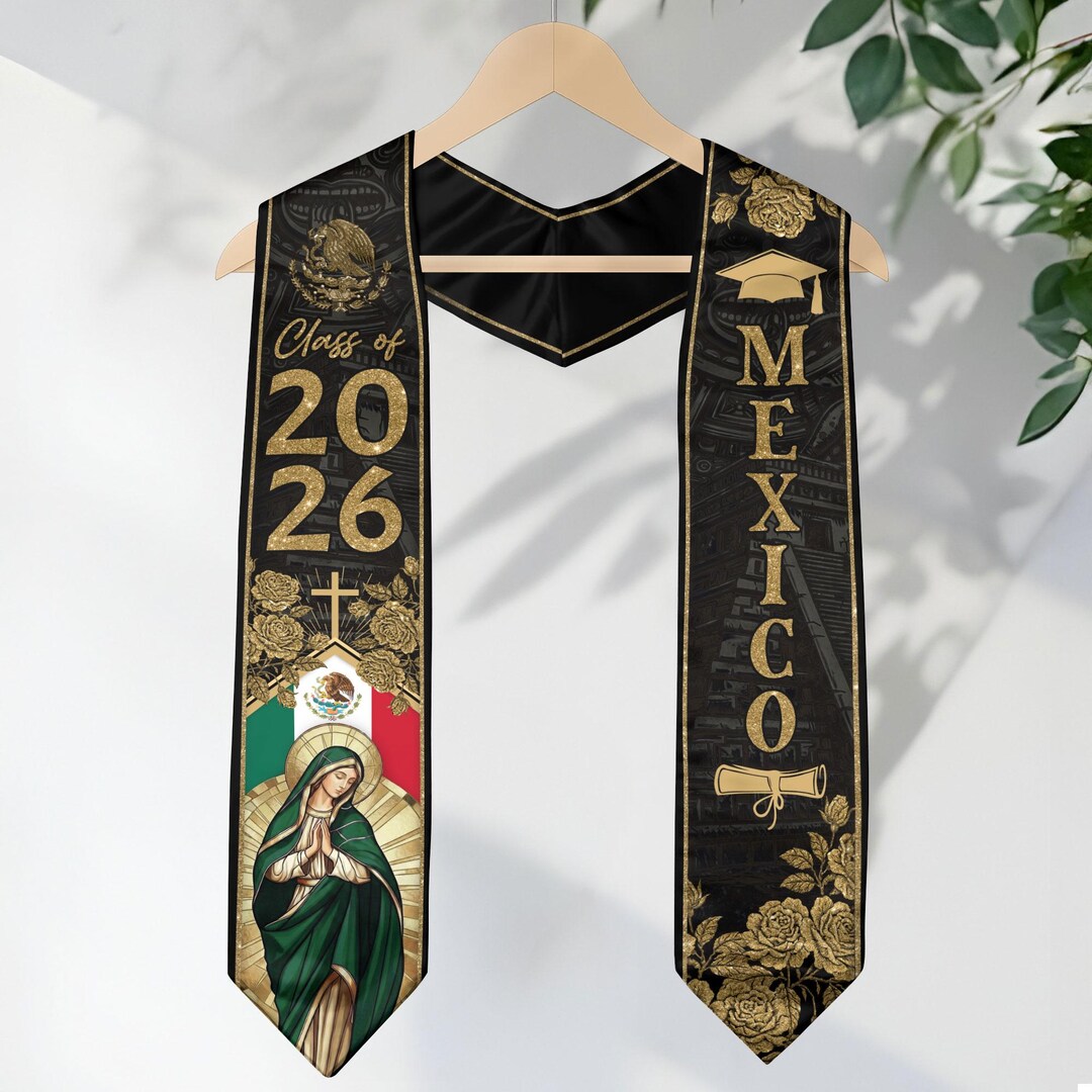 Mexican Graduation Sash, Mexican Flag Grad Sash 2026, Mexican Aztec ...