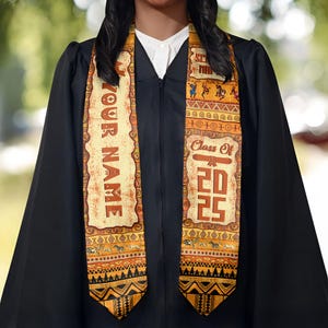 Personalized African Flag Graduation Sash 2025, African Graduation Stole, African Graduation Gifts, Custom Stole Class Of 2025