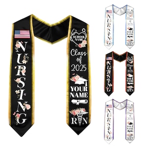 Customized Nursing Stole, Nursing Graduation Stole, RN Stole Nursing Stole Graduation 2025, Nursing Graduation, Nursing Stole Graduate 2025