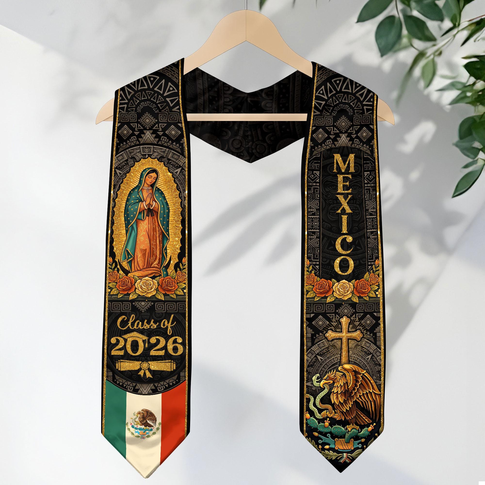 Mexican Graduation Sash, Mexican Flag Grad Sash 2026, Mexican Aztec ...