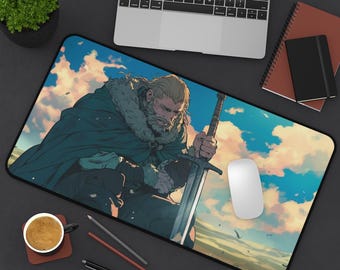 Medieval Knight Desk Mat / Mousepad 12x22"