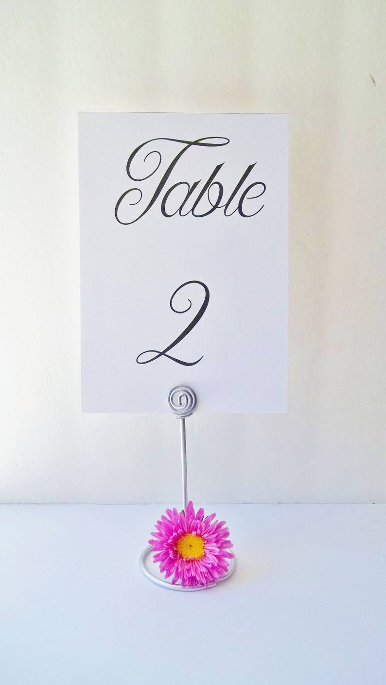 Silver Wedding Table Number Holder Set of 12 Elegant Spiral Etsy