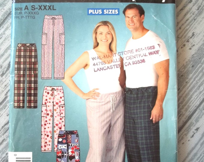 Easy Unisex Pajama Pants Simplicity 4330 Sleepwear Sewing Pattern ...