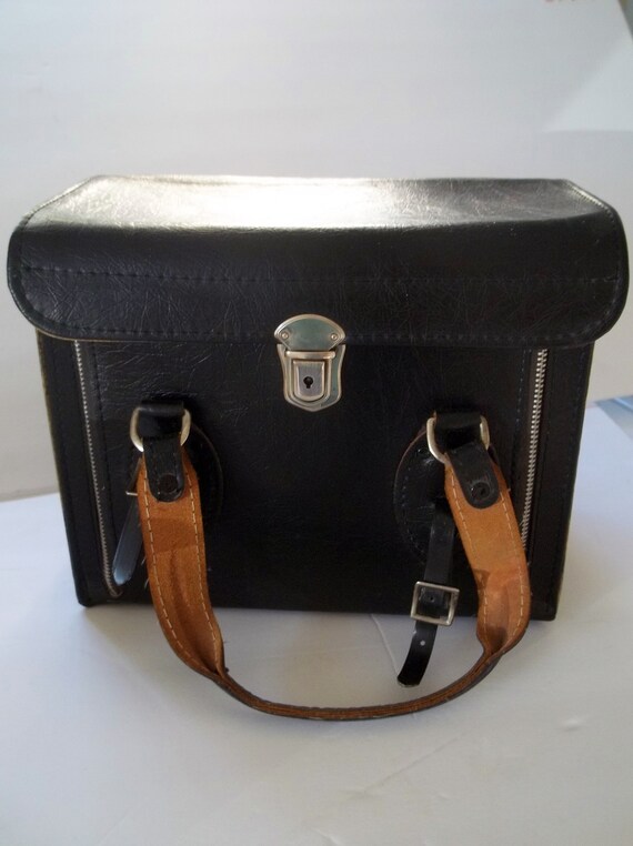 Vintage Classic Black Leather Camera Case Mid Century | Etsy