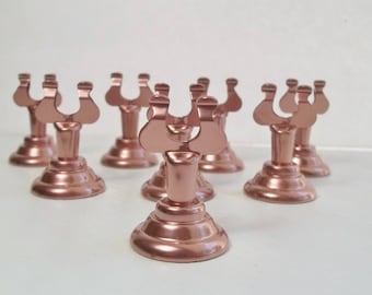 Wedding Table Number Holder Copper Rose Place Card Holder Set of 12 Stainless Steel Painted Food Marker, Seating Cards, Buffet Sign Holder