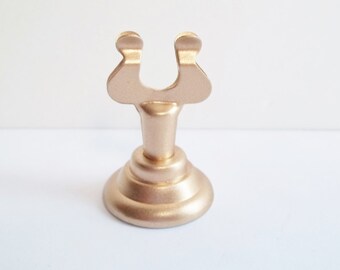 Gold Place Card Holder 1 Stainless Steel Painted Harp Clip for Label, Buffet Food Marker, Seating Cards, Wedding Table Number Holder