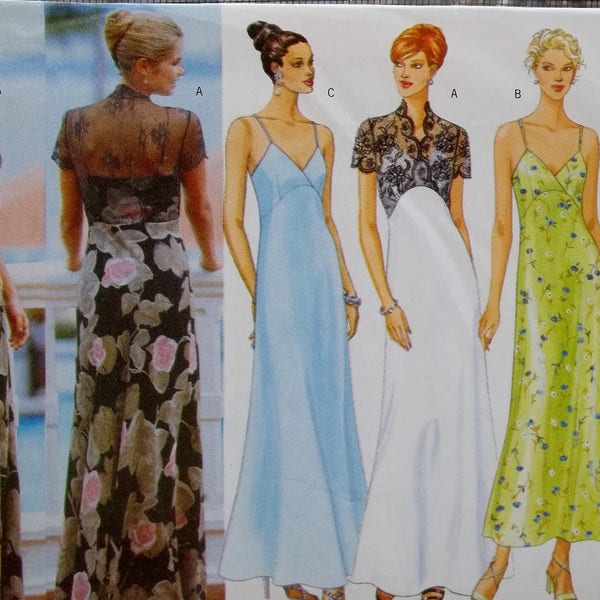 Formal Long Evening Gown Butterick 5511 Sewing Pattern Bridal or Lined Prom Dress Long Formal Flared Gown, Overbodice Size 6 - 12 UNCUT