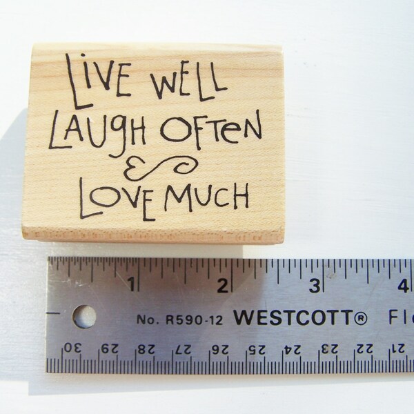 Inkadinkado Rubber Stamp, "Live Well, Love Often, Love Much" 91698, Paper Embellishment Scrapbooking Supplies, Craft Destash