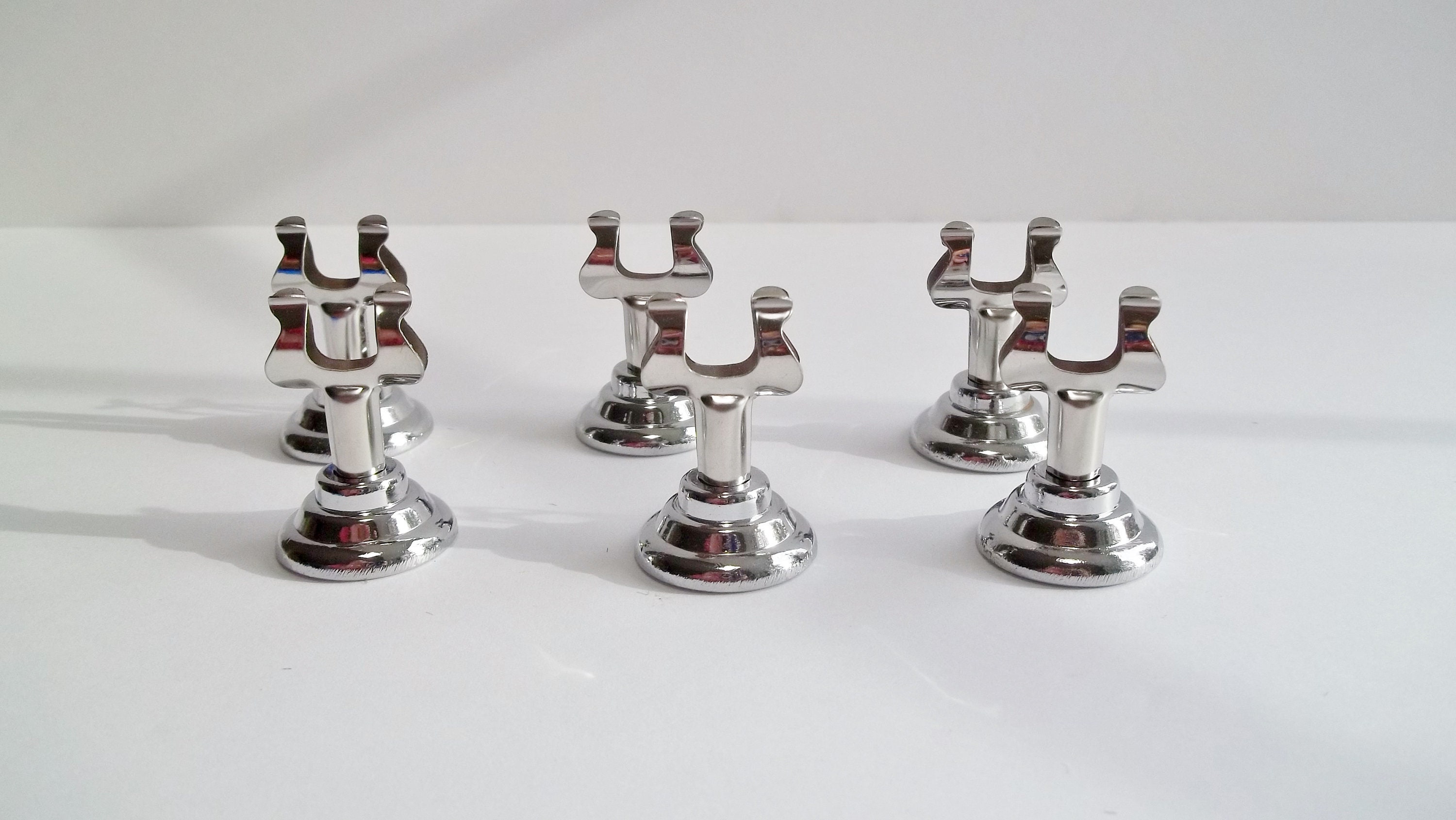 Silver Place Card Holder STYLE A Set of 6 Stainless Steel Etsy