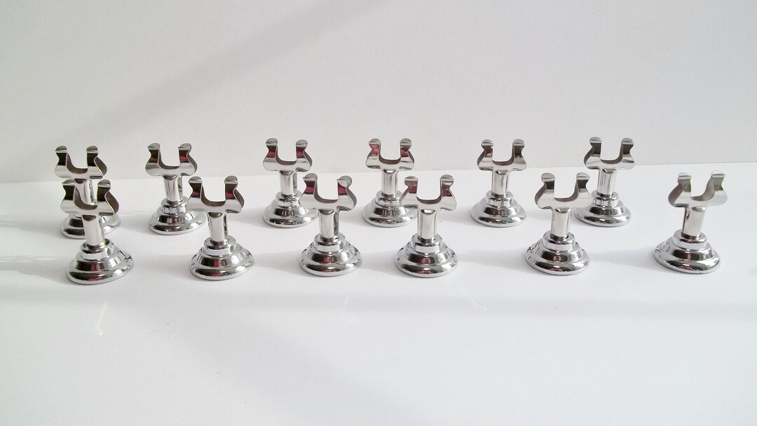 Silver Place Card Holder, Set of 18 Stainless Steel Harp Clip for Label