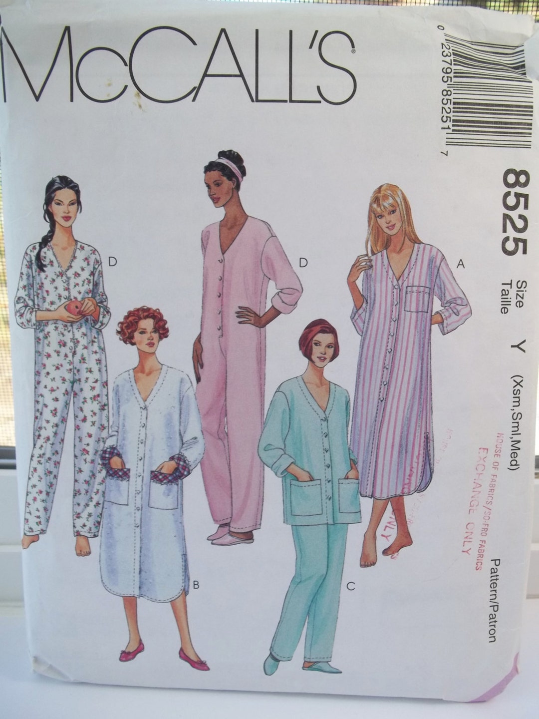 Misses' Sleepwear Mccall's 8525 Pajama Sewing Pattern Nightgown ...