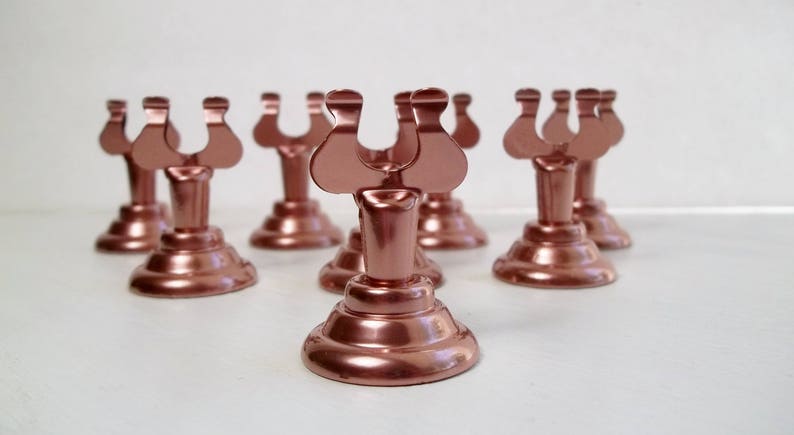 Wedding Table Number Holder Copper Rose Place Card Holder Set of 12 Stainless Steel Painted Food Marker, Seating Cards, Buffet Sign Holder image 3