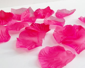 Flower Petal Confetti FUCHSIA 500 Pieces, Aisle Runner Rose Petals, Flower Girl Petals, Rose Wedding Toss, Shower Table Decor, Craft Supply