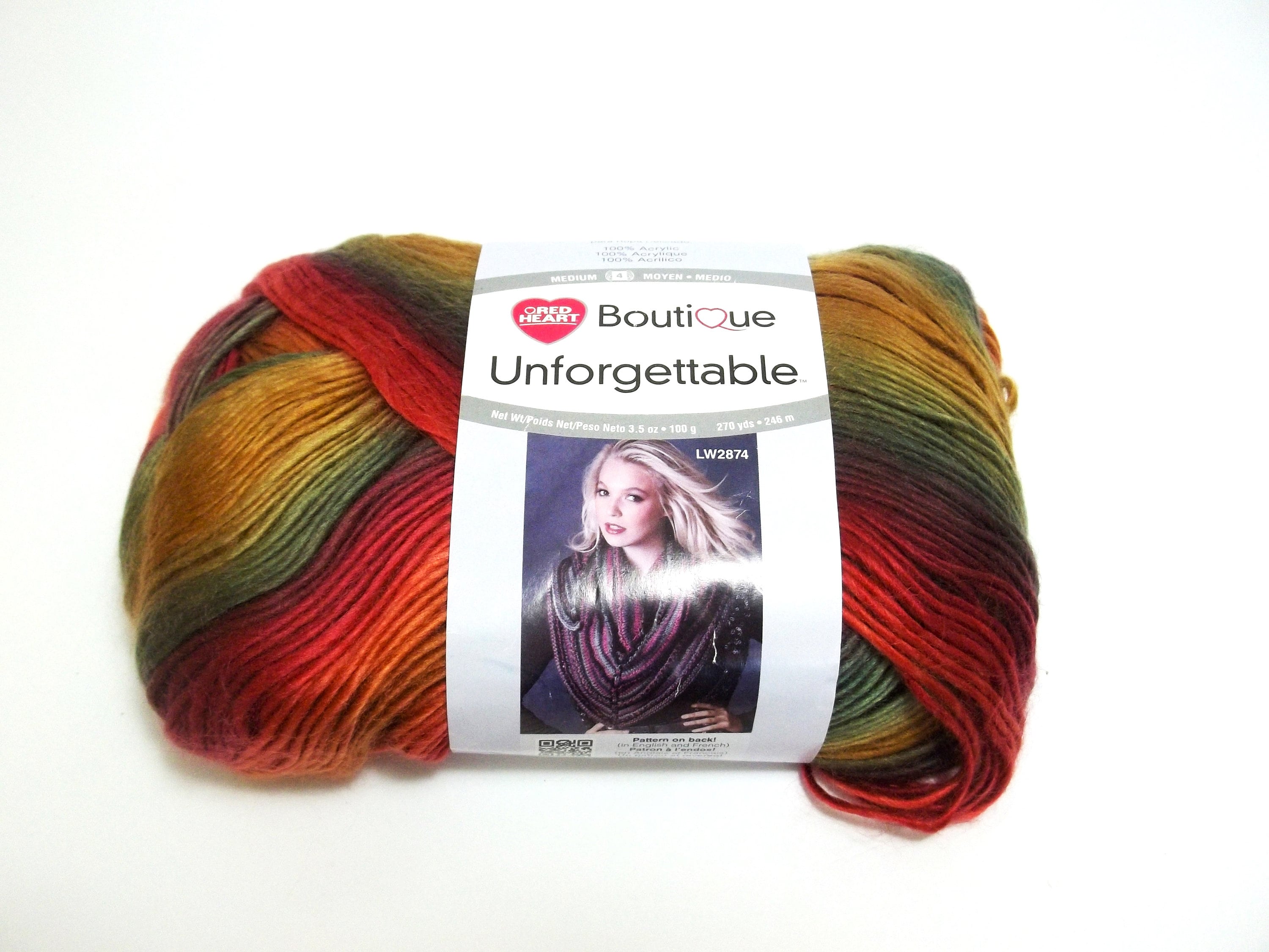 Red Heart Unforgettable Tidal Yarn, Blue Green Acrylic Worsted Roving Yarn  270 Yds, Clothing Afghan and Accessory Yarn, Gift for Knitter, 