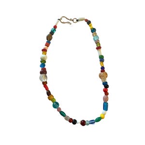 Multicolored beaded necklace, Boho chic jewelry, Eclectic beaded necklace, Colorful statement necklace, Unique artisan necklace, boho