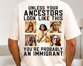 Unless Your Ancestors Look Like This Immigrant PNG, Native American Digital Art, Indigenous History Download
