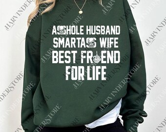 Asshole Husband Smartass Wife Graphic png, Funny Sarcastic Digital for Men, Bald Humor png, Adult Gag Gift, Rude Graphic png