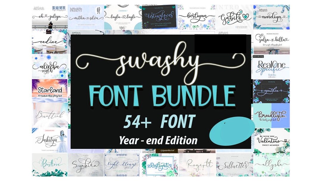 Swashy Font Bundle, Wedding Font SVG Bundle, Handwritten Fonts - Etsy