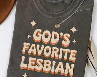 God's Favorite Lesbian Retro Rainbow PNG, Digital Download, Instant Download