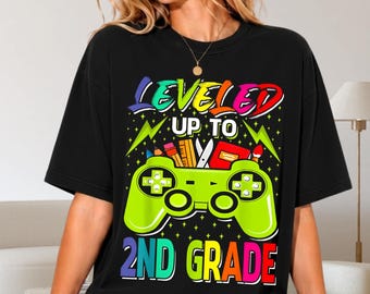 Leveled Up To 2nd Grade PNG, Back To School Video Game Digital Download