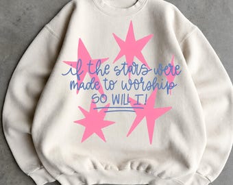 if the stars were made to worship So Will I PNG, Christian Faith Bible Verse Digital Download