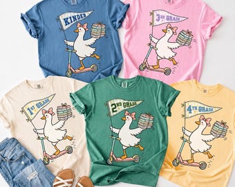 Custom Kinder 1st Grade 2nd Grade 3rd Grade 4th Grade PNG, Teacher Cartoon Duck Digital Download
