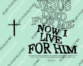 Jesús murió por mí, ahora vivo por él png, retro cristiano png, afirmación bíblica png, cristiano png