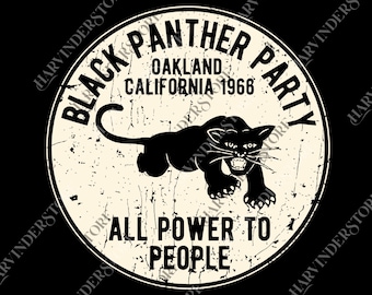 Logo del Black Panther Party People Power, bianco, rosso e nero, png, Hip Hop digitale, regalo per donna, uomo, unisex, top, png per adulti